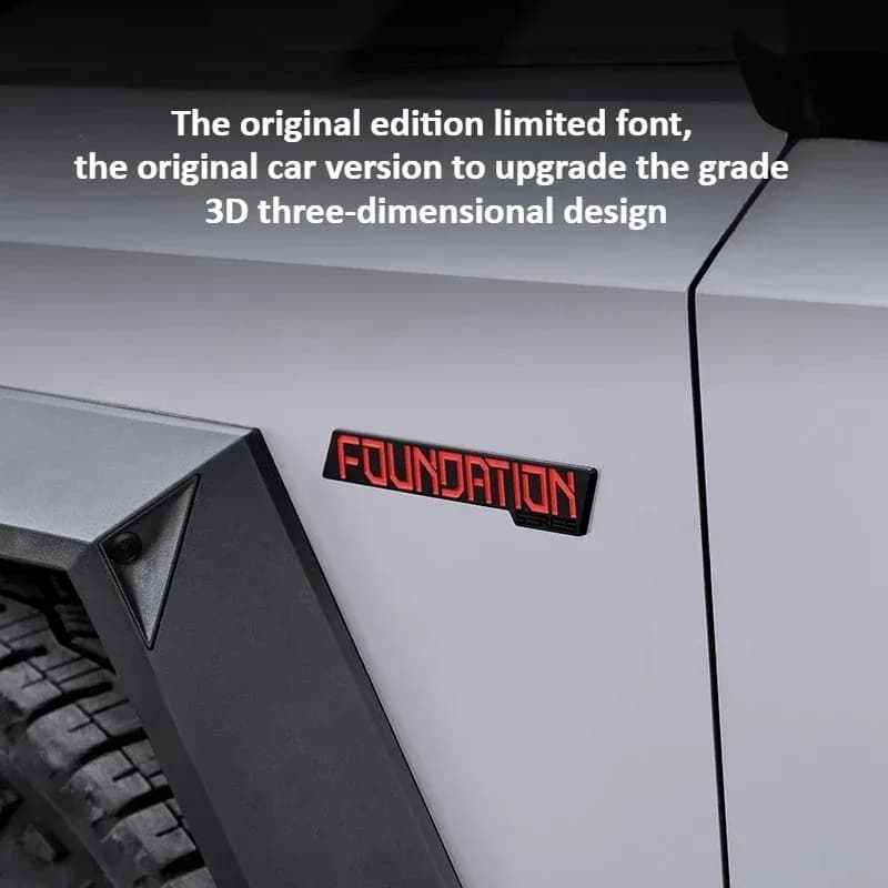 2PCS for Tesla Cybertruck 2024-2025 Car Style 3D Wall decal Original Edition Foundation Limit Tag Decoration Accessories Auto