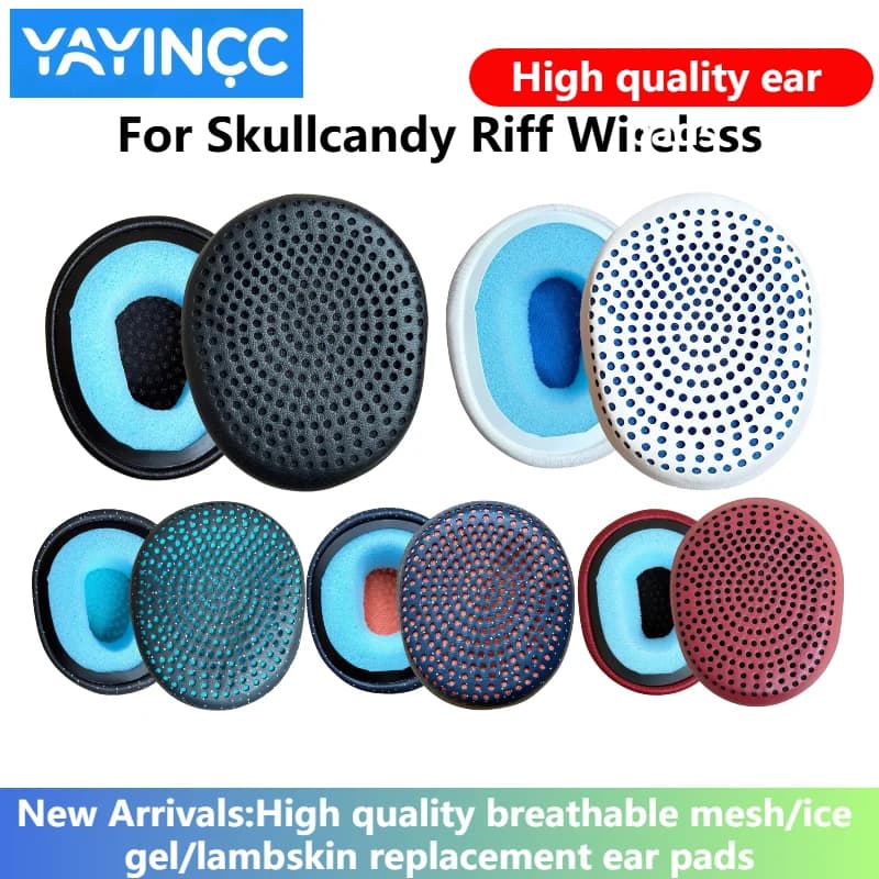 YAYINCC Cuscinetti auricolari in memory foam di ricambio in pelle proteica Fodere per cuscino Cuscinetti per cuffie wireless Skullcandy Riff