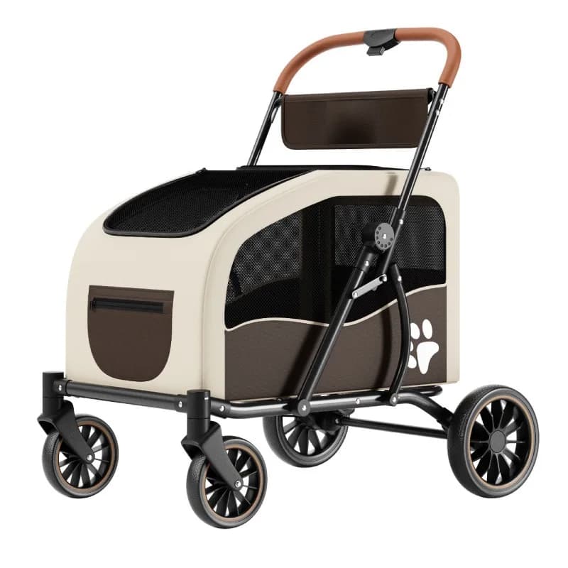 Fashion Foldable Pet Stroller for Medium Large Dogs Cats Outdoor Carrier Portable Pet Stroller for Dog Pet Trolley