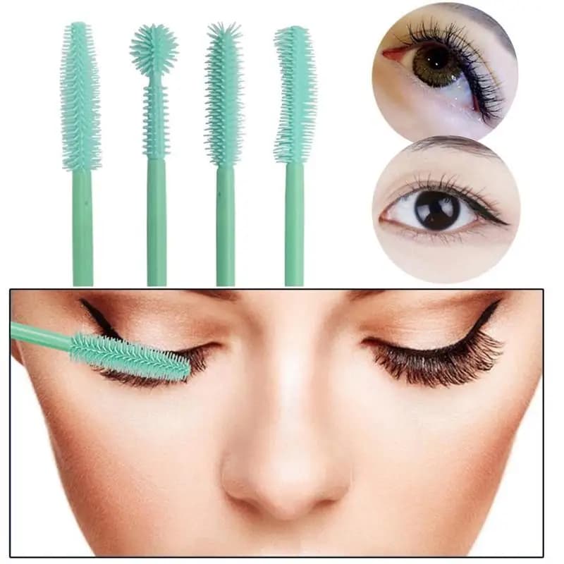 New 50Pcs Disposable Silicone Eyelashes Brushes Applicator Eye Lash Mascara Wands Brush Eyelash Extension Women Makeup Tools