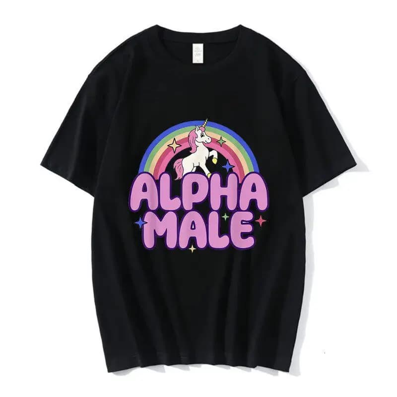 T-shirt con Stampa Grafica Divertente di Unicorno e Arcobaleno, Moda Harajuku Pop per Uomo e Donna, Nuova Maglietta Estiva in Cotone, Top Oversize Casual e Comodo