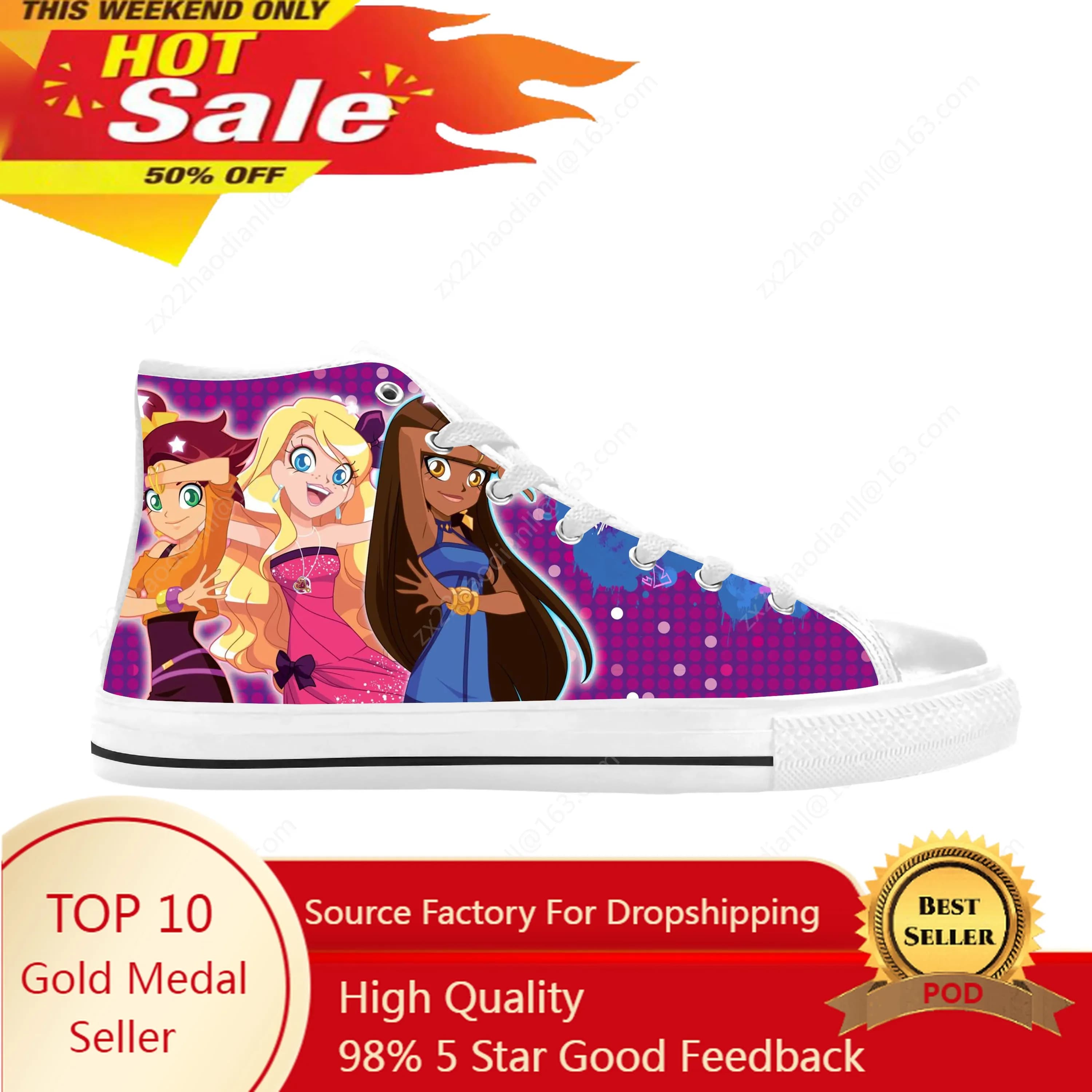 Lolirocks Anime Cartoon Manga Comic Divertente Moda Casual Scarpe di stoffa High Top Comode Traspiranti Stampa 3D Uomo Donna Sneakers