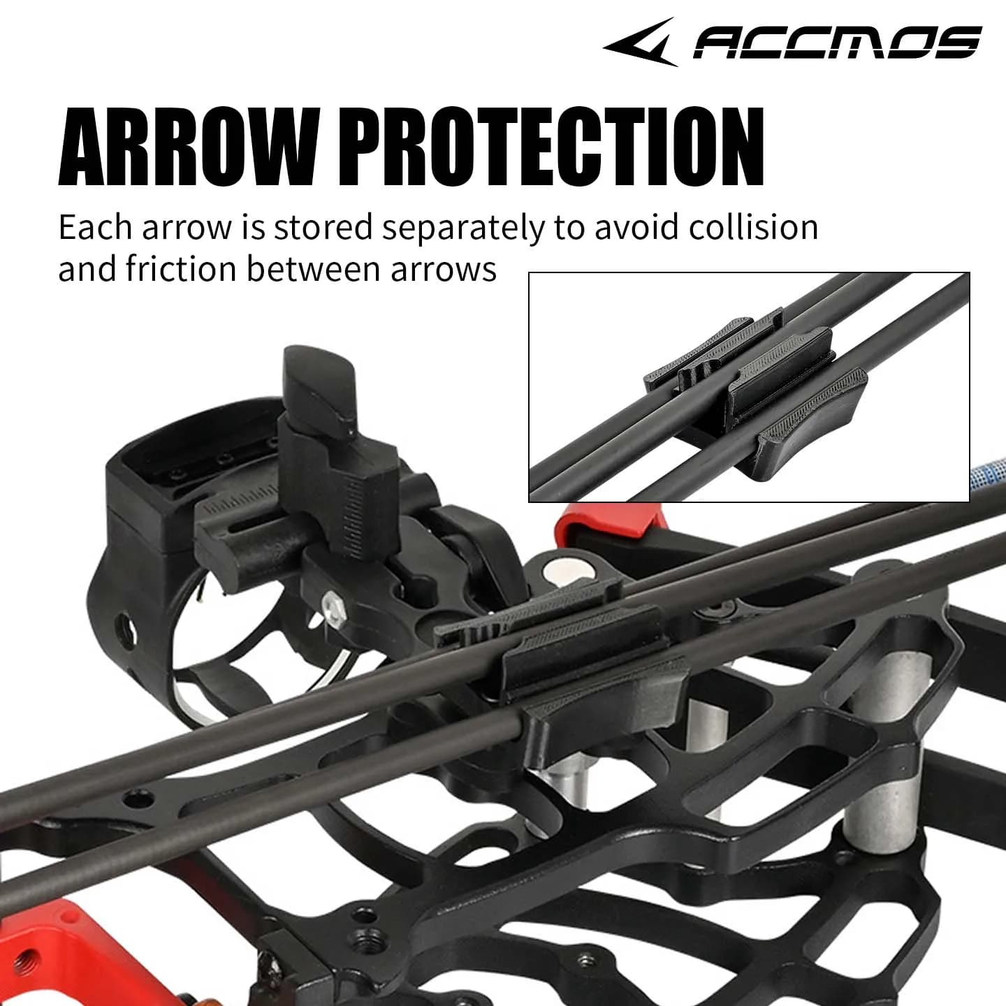 Faretra per Frecce da Tiro con l'Arco, Portafrecce per Arco Compound, Contiene 3 Frecce, Facile da Installare, per Aste da 7,5 mm, per Tiro al Bersaglio e Caccia, Accessori per Arco