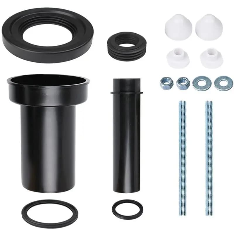 ABLK Replacement Concealed Toilet Tank Flushing Pipe With Drain Pipe 18.5Cm Straight Pipe Set(1Set) With Screws