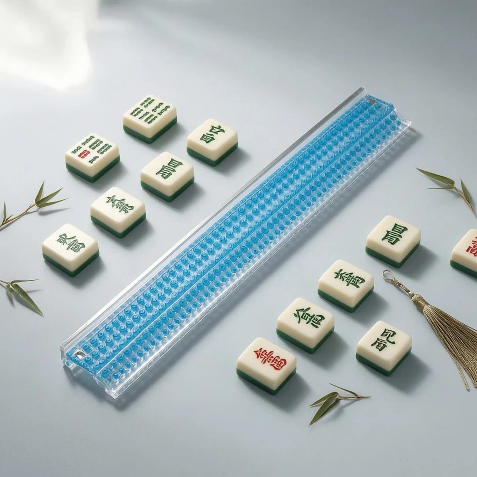 Mahjong Tile Pusher Dot Pattern Acrylic Tile Ruler Mahjong Rack Pusher Long Narrow Acrylic Line Ruler Easy to Clean
