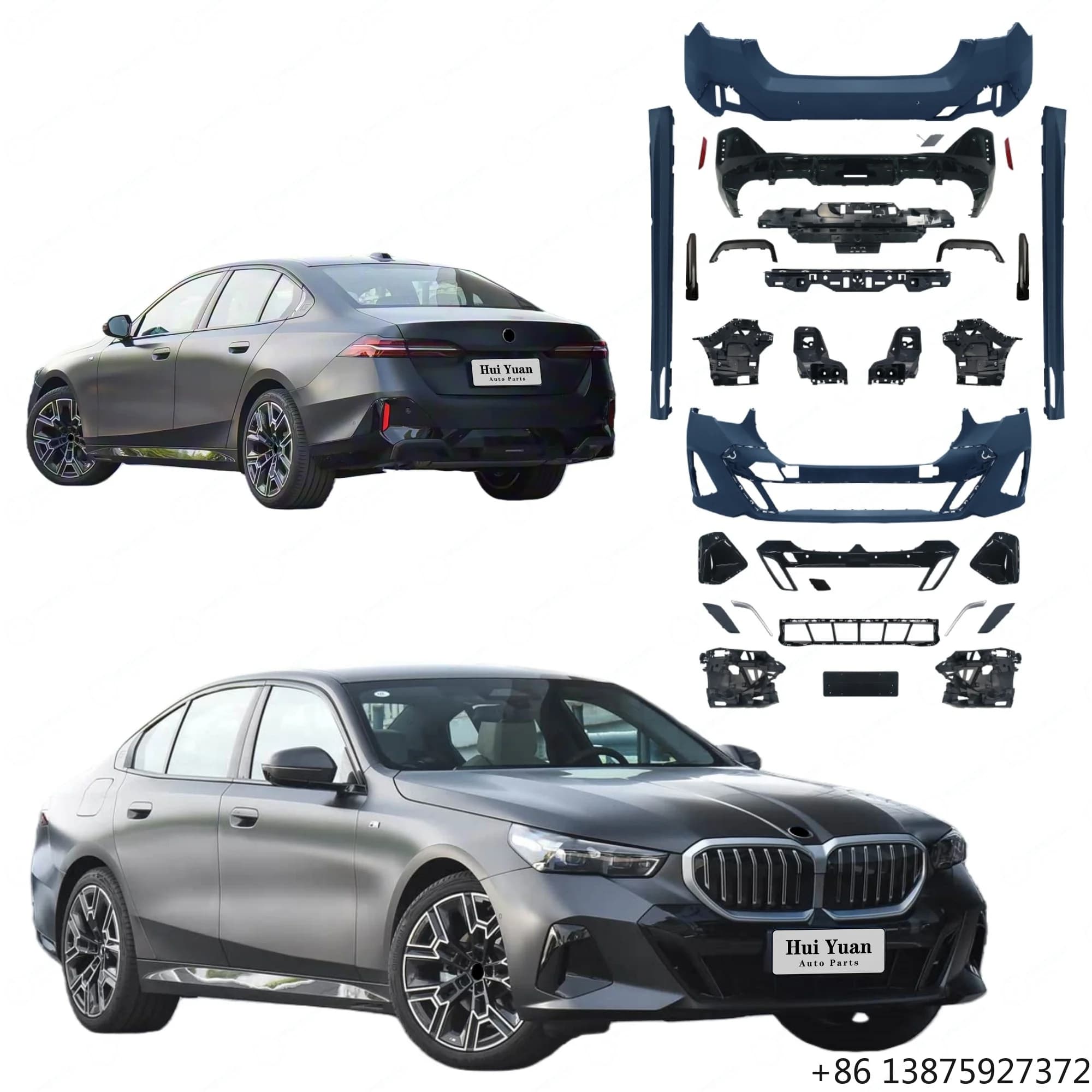 Paraurti per BMW Serie 5 G60 2024 2025 - Kit Carrozzeria M-Tech Migliorato, Paraurti Anteriore e Posteriore, Minigonne Laterali, Ricambi Auto