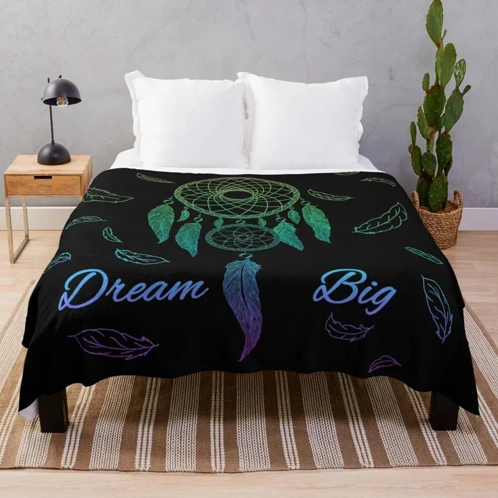 Dream Big Dream Catcher Throw Blanket Lightweight Warm Blanket for Travel Camping