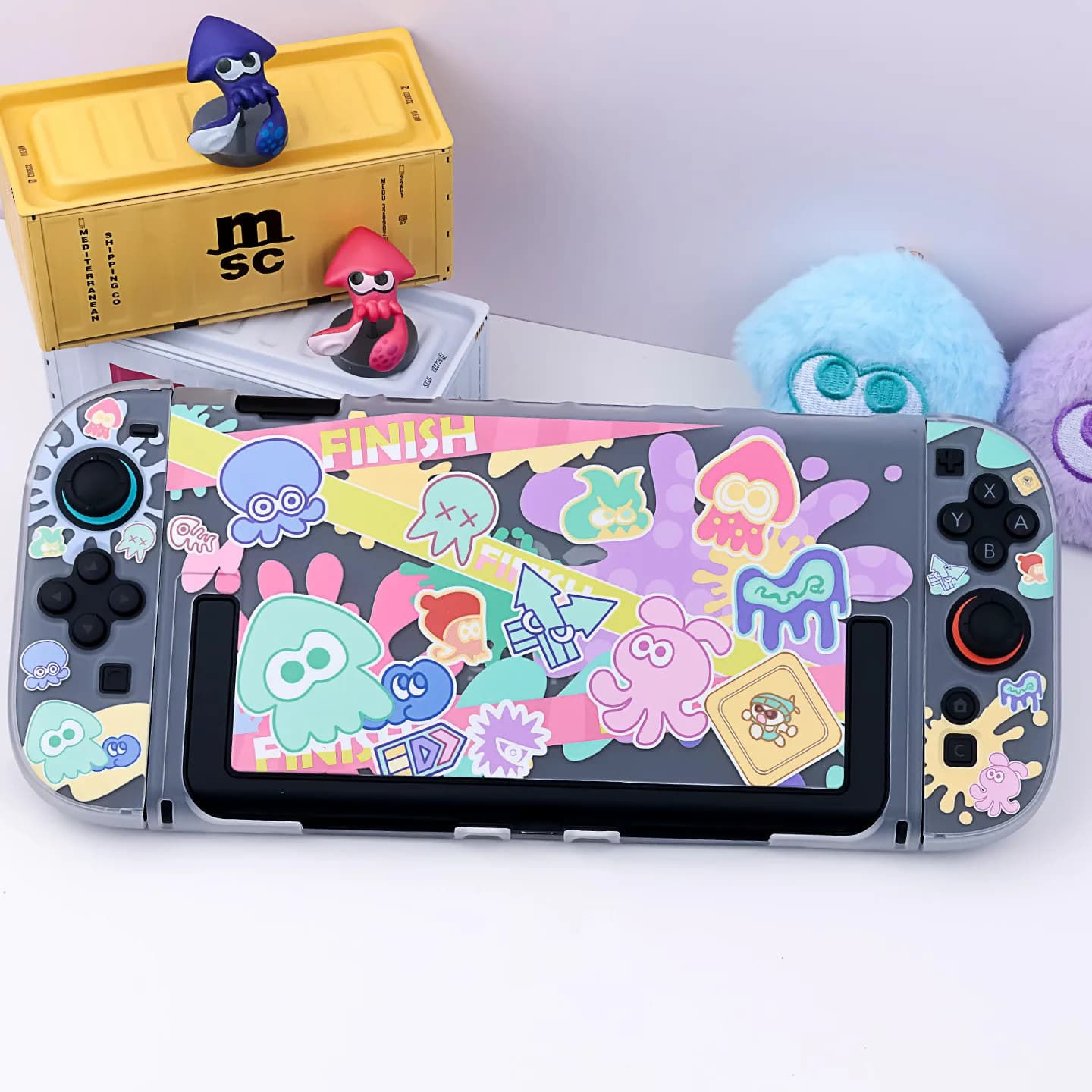 Custodia per Nintendo Switch 2 Cover Shell Dockable Protettiva Gaming Squid Hard PC Nero Switch 2 Accessori Controller JoyCon