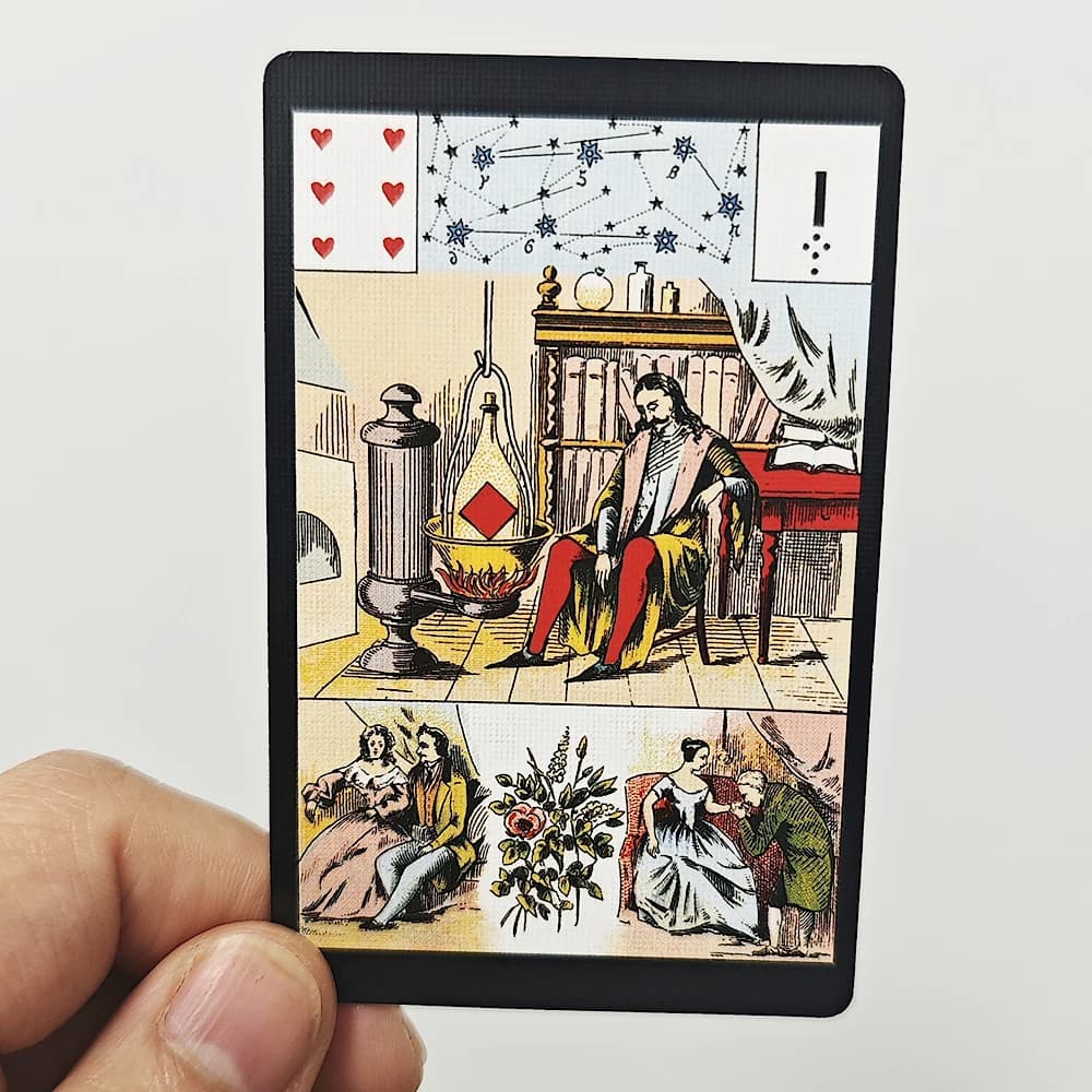 Mazzo Grand Jeu De Mlle Lenormand 9 * 6 cm stampato su cartoncino doppio goffrato 350GSM 54 carte Lenormand Oracle
