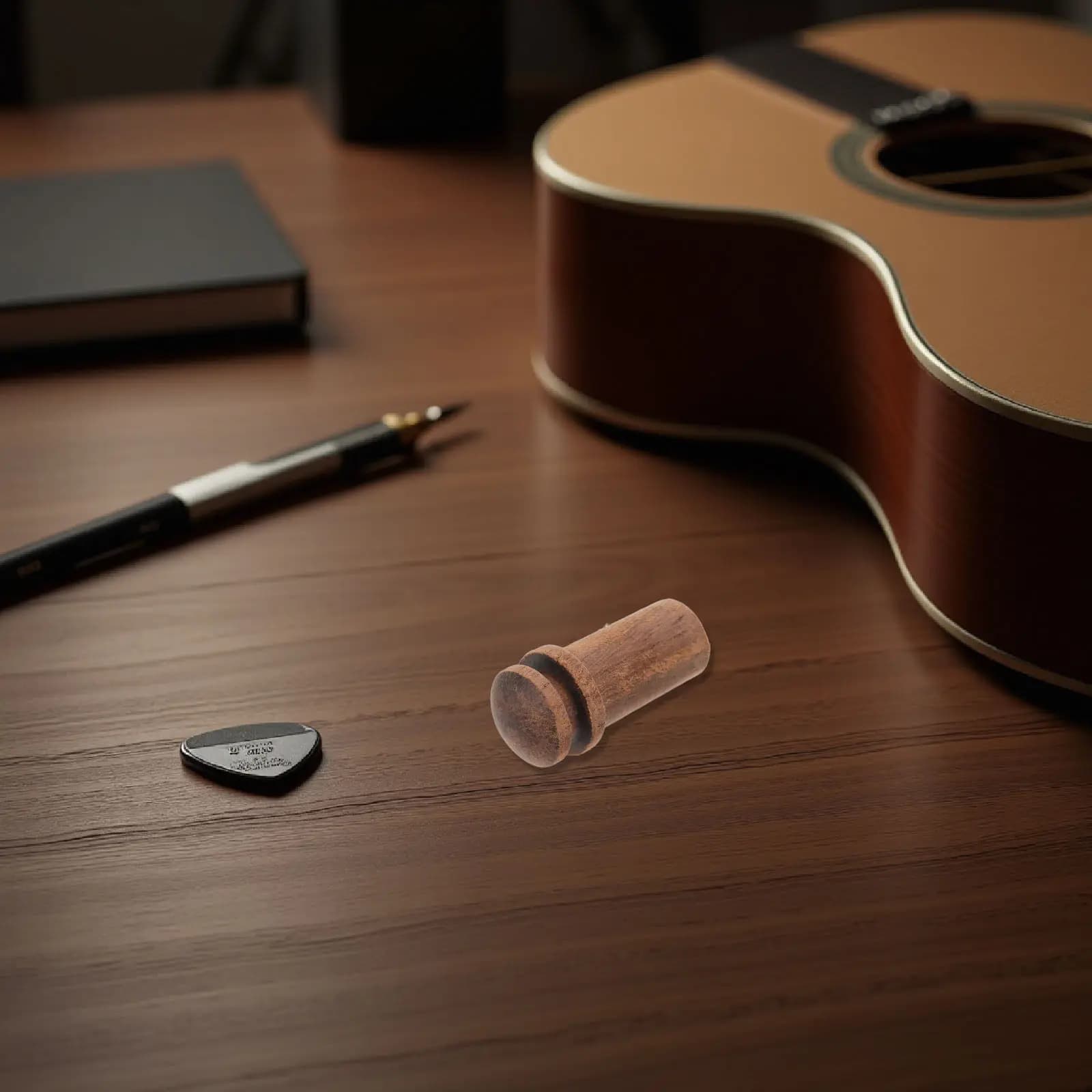 Cinghia per chitarra acustica con design sicuro anti-caduta, in legno, facile da attaccare per basso elettrico e ukulele