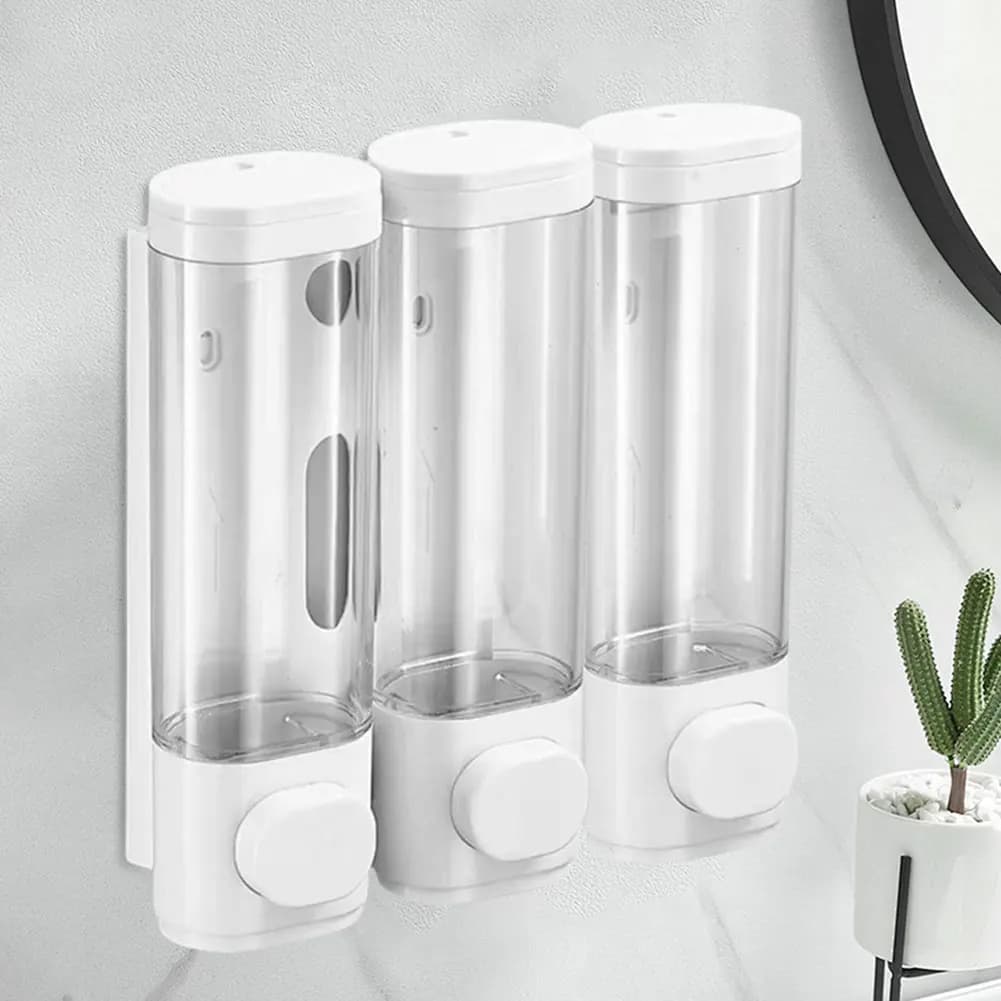 Dispenser per Shampoo e Balsamo a Parete, Erogatore di Sapone per Doccia, Dispenser di Shampoo per Bagno, Cucina, Hotel