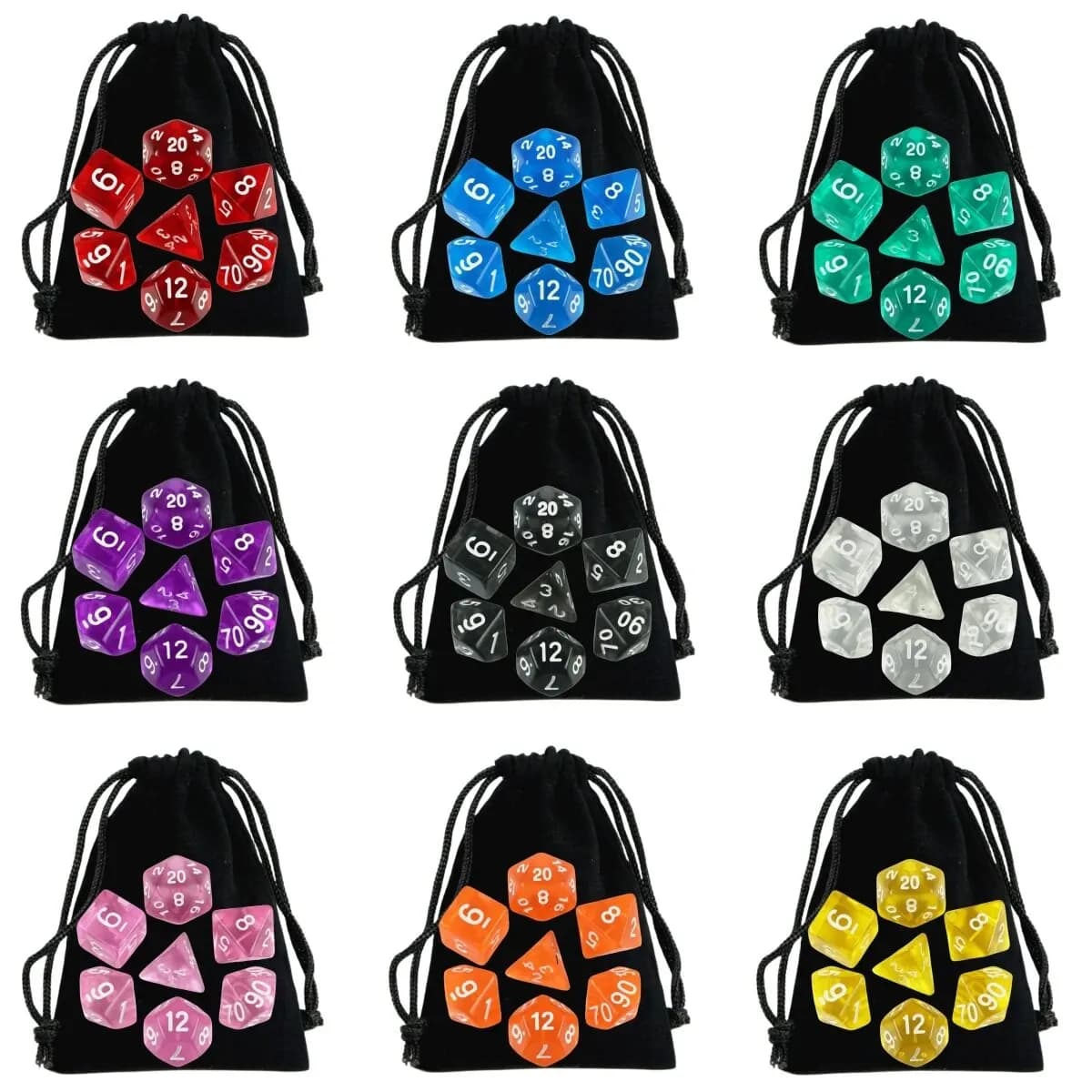 DND Dice Polyhedral Dice RPG High Quality Transparent Dice Game Set Various Wonderful Colours For DND RPG Board Game Party Games