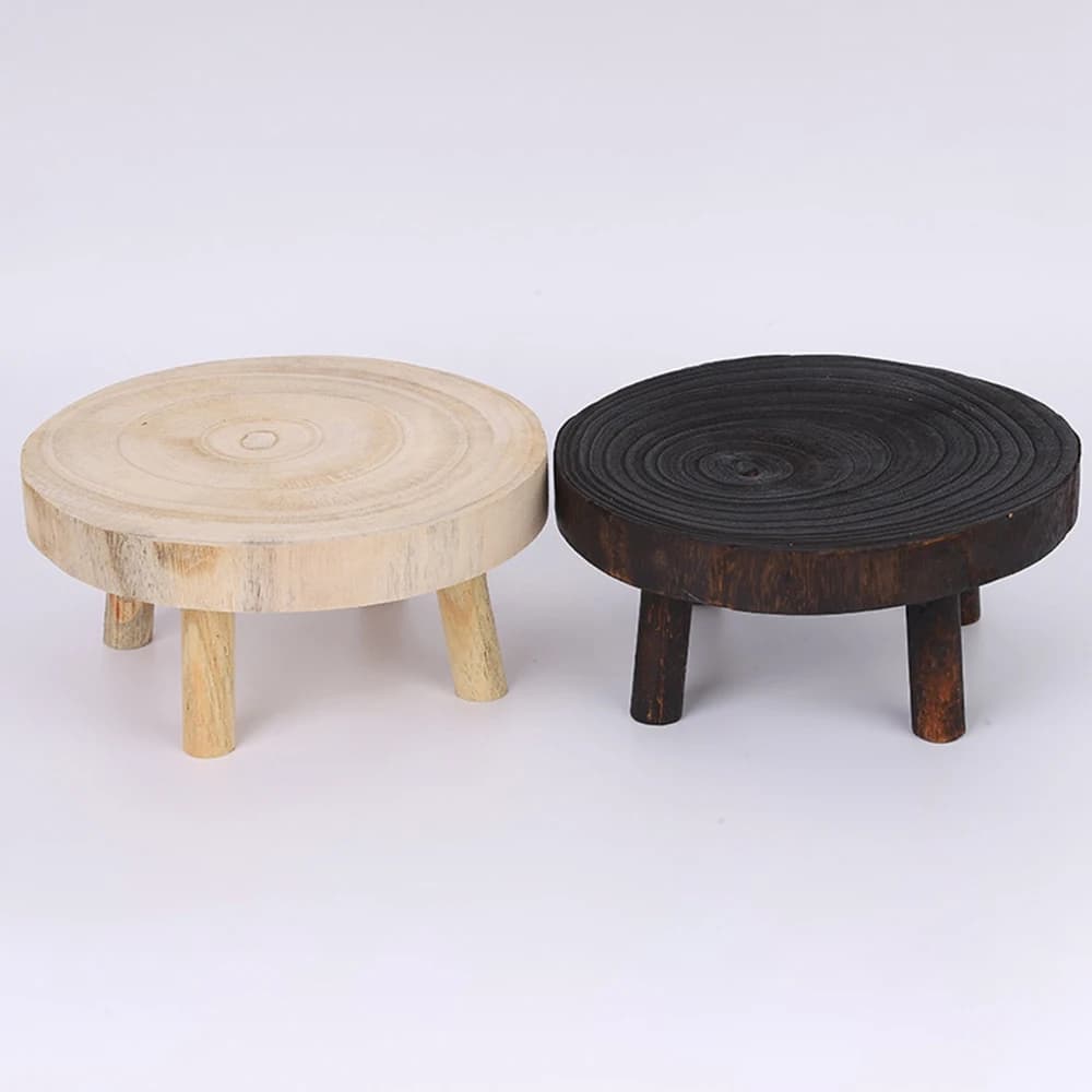 Piedistallo rotondo decorativo rustico in legno per piante, supporto per piante, scaffale per piante in vaso per interni ed esterni Home Decor-A57X