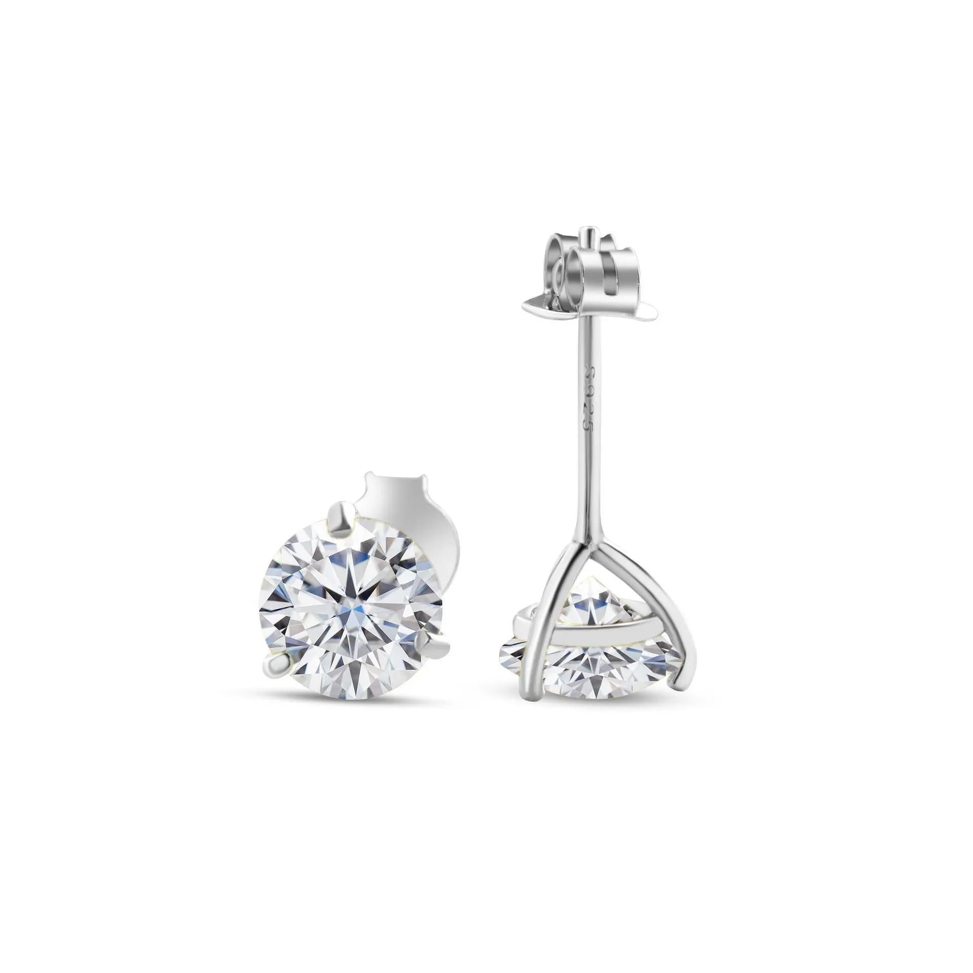 Sterling Silver Button Earrings Moissanite S925 from 0.5/1 carat * 2 Sparkling wedding jewelry gift, classic and elegant festival gift