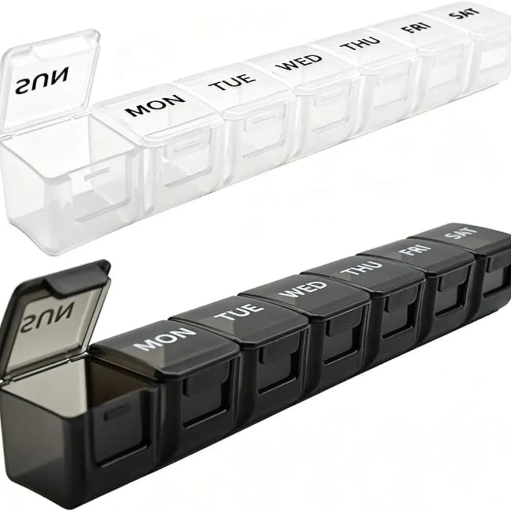 New Hot Premium Weekly Portable Cases 7 Grids 7 Day Pill Box Organizer Storage Container Travel for Medicine Vitamins Fish Oils