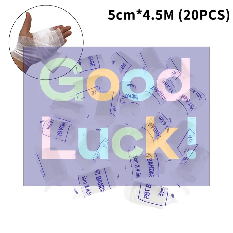 【WA】20 rotoli/lotto 5 cm x 4,5 m Benda elastica in PBT per kit di pronto soccorso, rotolo di garza, benda per ferite, benda per infermieristica e pronto soccorso