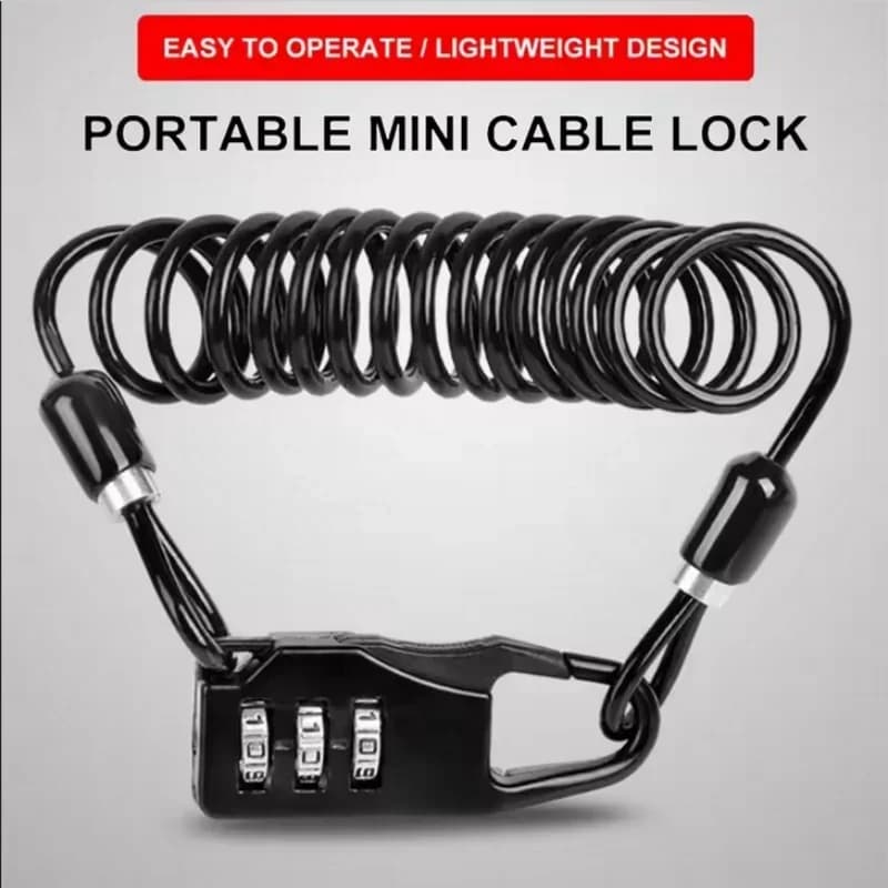 Multi-function helmet padlock Safety lock for mountain bike Electric vehicle Cable lock with password