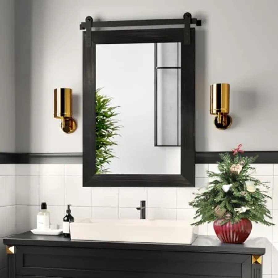 Specchi da Bagno da Appoggio - Specchio da Parete Stile Rustico 21 x 30 per Bagno, Soggiorno, Ingresso