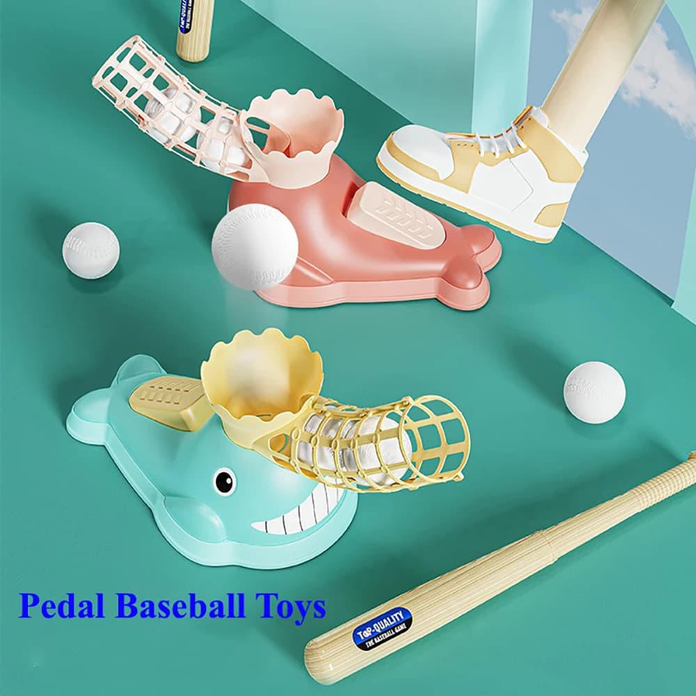 Lanciatore per bambini all'aperto Catapulta da baseball Macchina automatica per palline Racchetta giocattolo Interazione genitore-figlio Giochi divertenti Regali