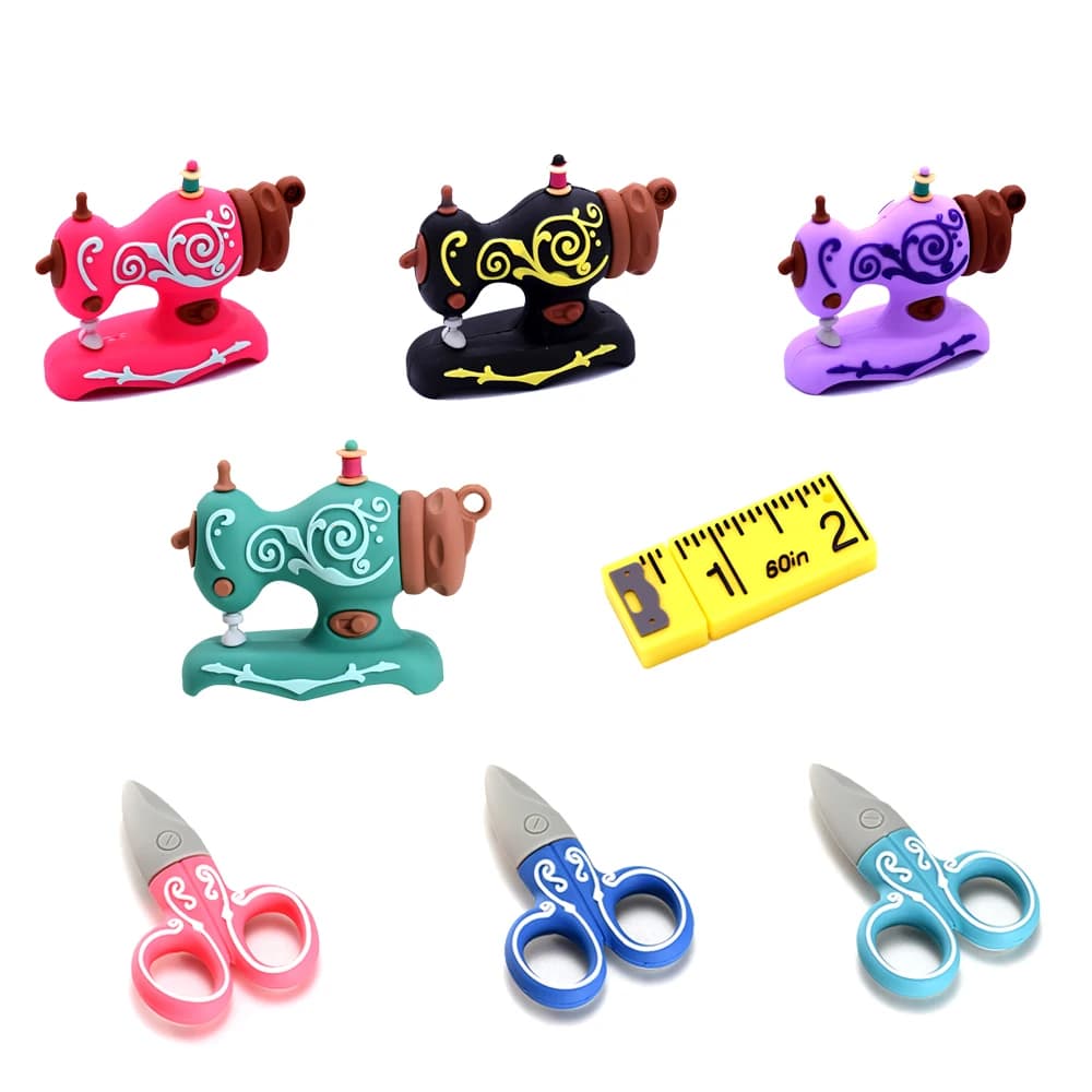 Cartoon USB 2.0 Flash Drive penna rossa usb 128GB 64GB 32GB Set completo macchina da cucire su misura forbici Pen Drive 16GB impermeabile U disk