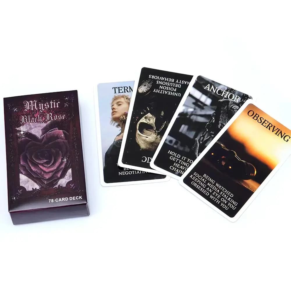 Mystic Black Rose Oracle Deck Situations Tarot Cards Twin Flame Love Keywords Tarot Deck Healing Shadow Work Unique Board Game