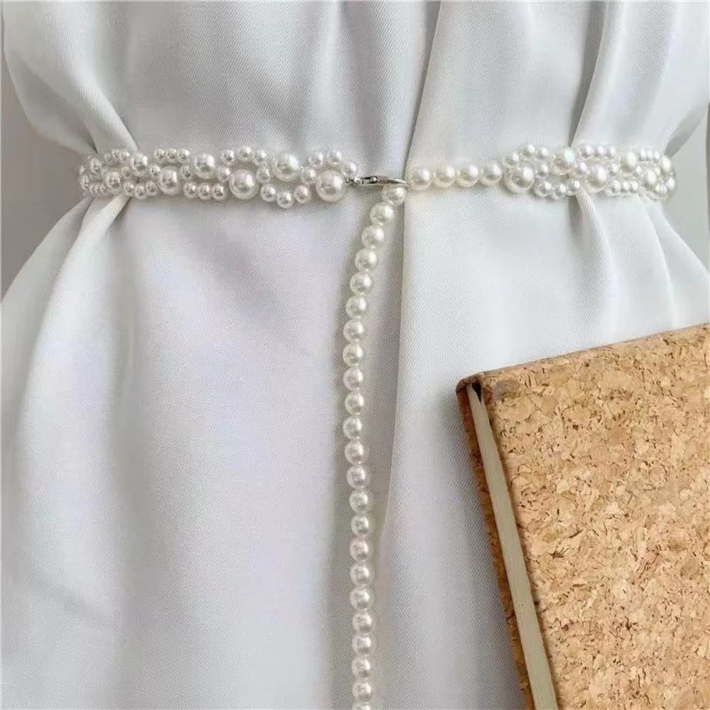 New 100cm Pearl Waist Chains Waist Accessory Versatile Body Jewelry Temperament Elegant Pearl Belt Women