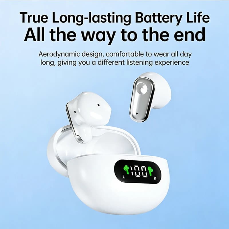 MINI520(LD)-Wireless headphones Updated with Bluetooth 5.4, Digital LED Display, Waterproof, Low Latency for Gaming