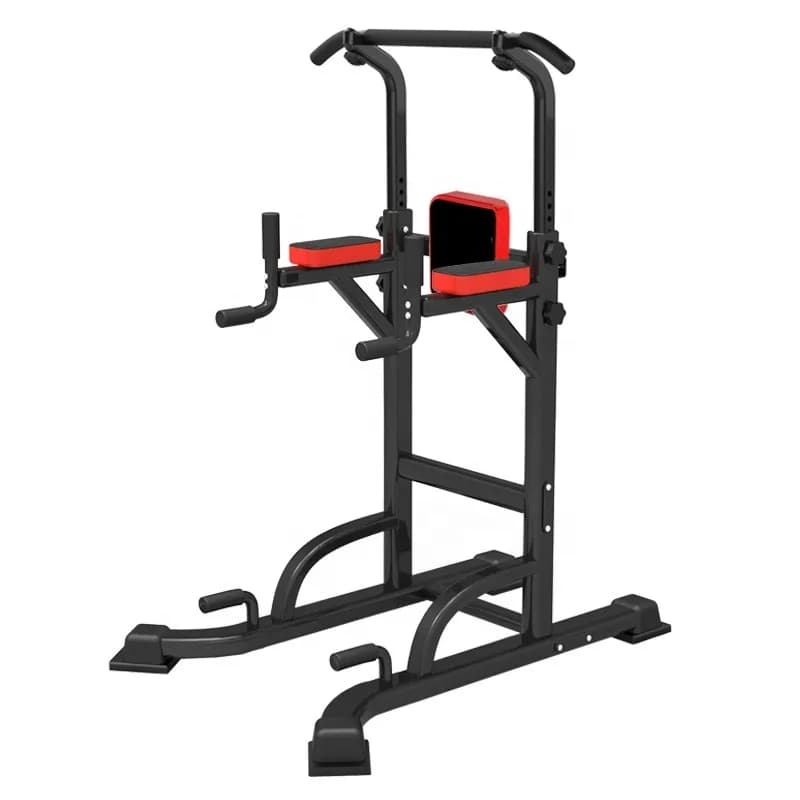 Multifunctional traction steel device, with adjustable height, power tower, dive station, horizontal stretching bar