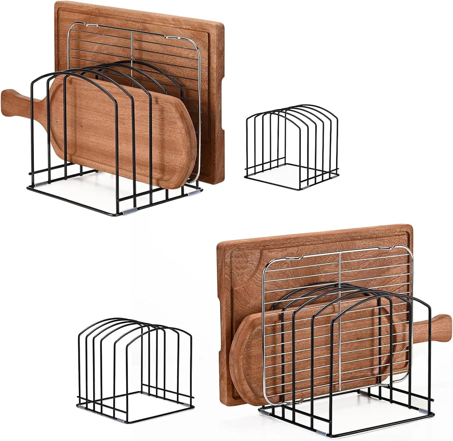 Organizer for cutting board and 5 slot oven tools - Black, 2 pack