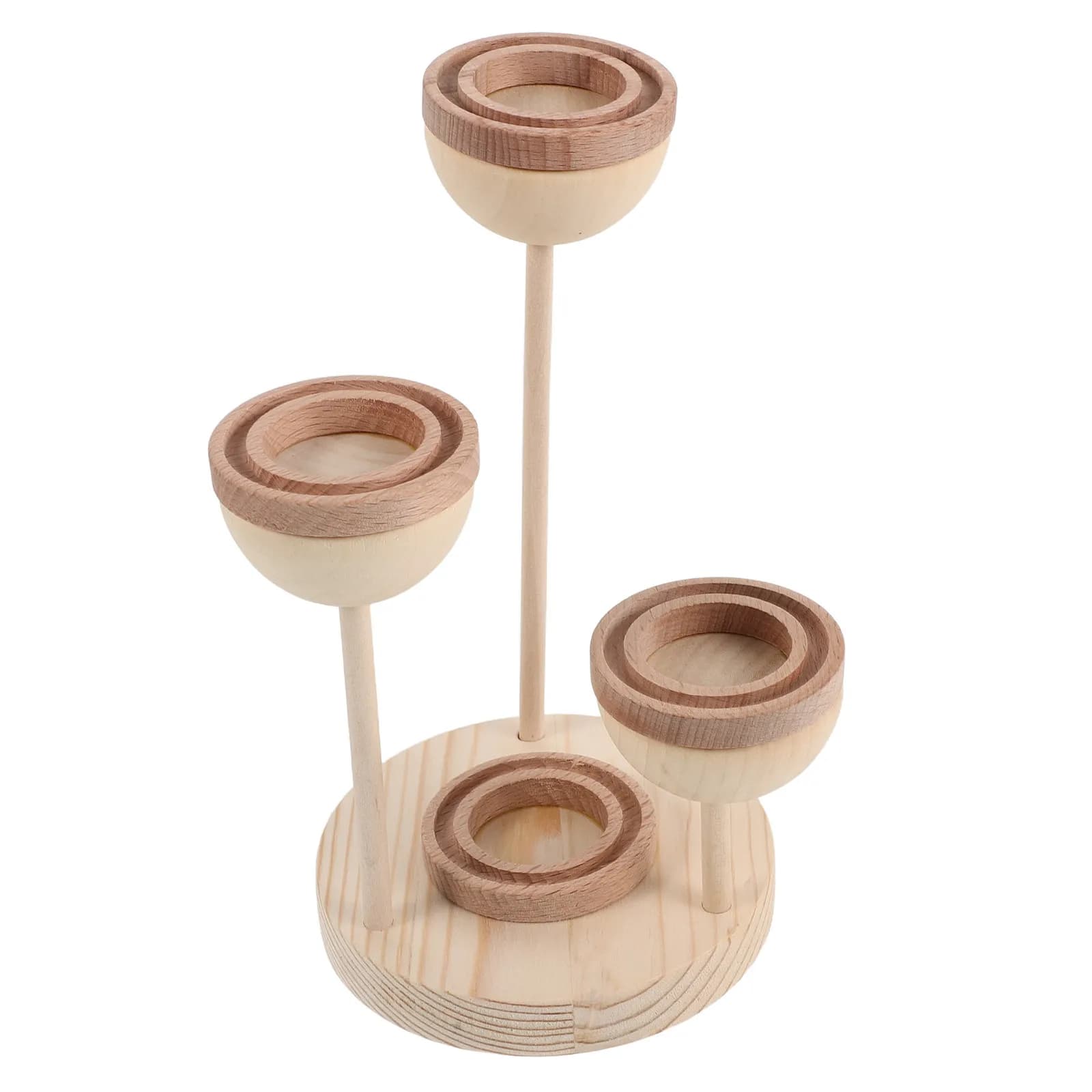 Wooden Essential Oil Display Stand 4-Slot Oil Bottle Holder Rack Tabletop Organizer Aromatherapy Storage Decor Festival Party