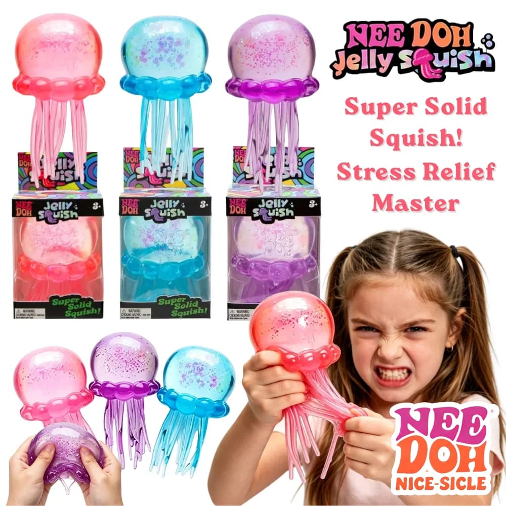 NUOVO Needoh Octopus & Jellyfish Squishy Blind Box, Colore Casuale, Giocattolo Morbido Antistress, Giocattolo Sensoriale Rilassante e Calmante