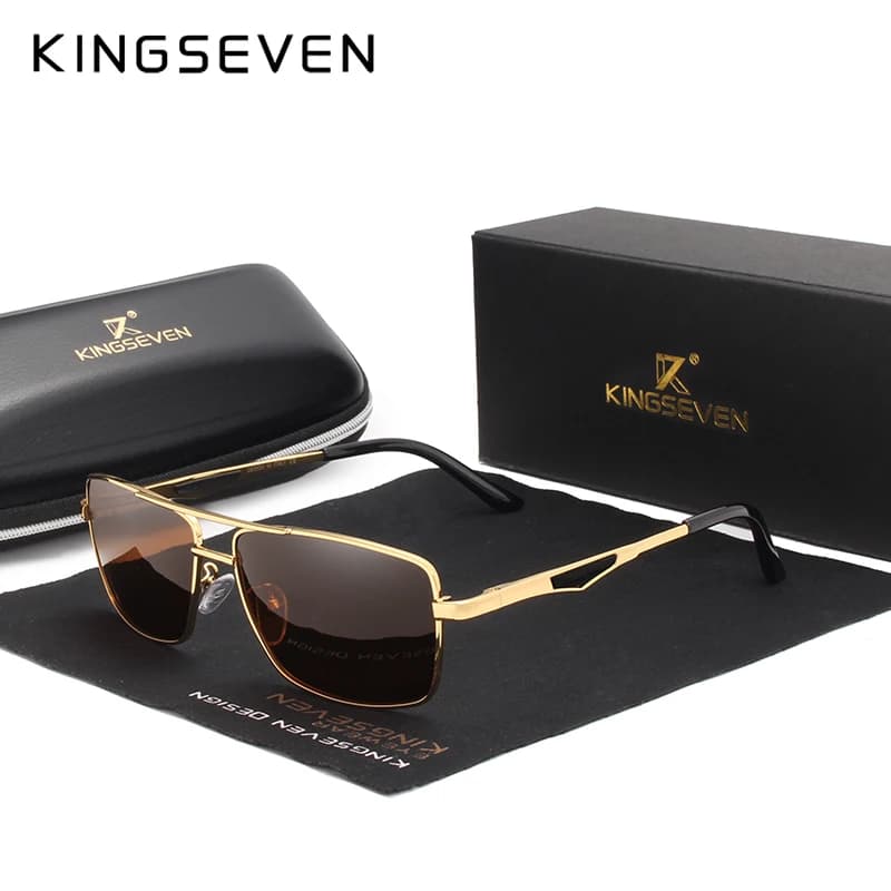 KINGSEVEN occhiali da sole polarizzati firmati di marca per la guida di occhiali da sole quadrati da uomo per occhiali da viaggio di moda da uomo