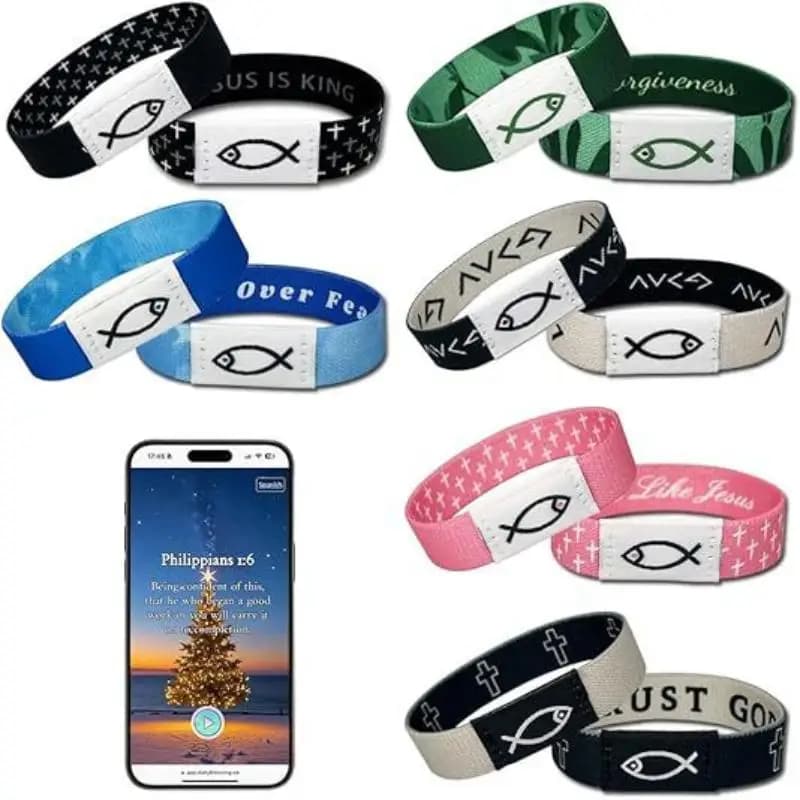 Braccialetto NFC Impermeabile con Versetti Biblici, Sensore Intelligente Regolabile, Cinturino Elastico, Regalo