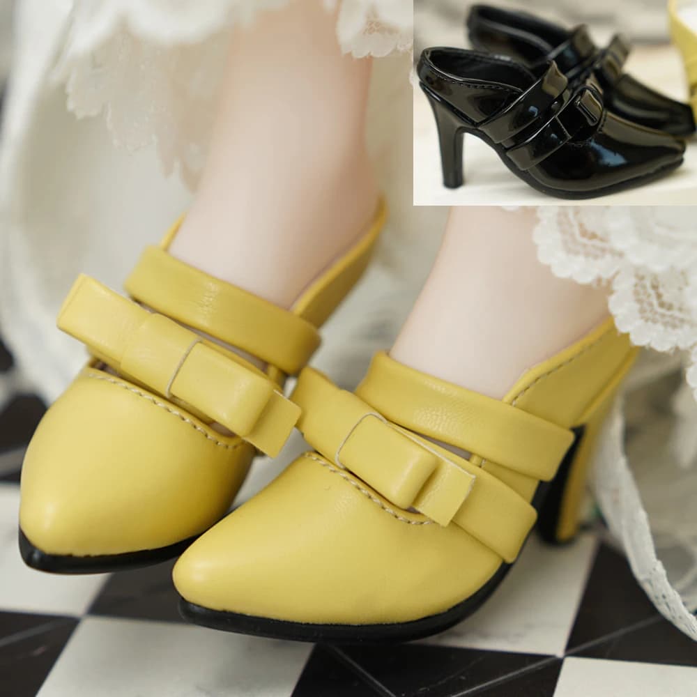 D09-P743 giocattolo fatto a mano per bambini 1/3 sdgr Doll BJD/SD scarpe da bambola giallo nero Tacchi alti e pantofole 1 paio