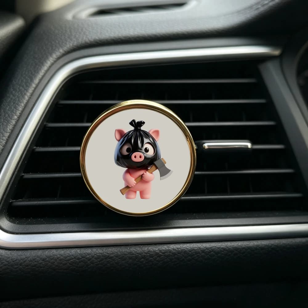 Funny Pig Pattern Car Air Vent Fragrance Clip Scent Free Creative Auto Air Outlet Ornament Without Essential Oil Perfect Gift