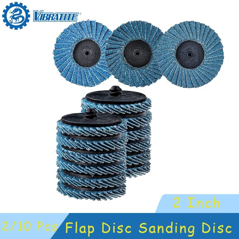Disco abrasivo con disco lamellare da 2 pollici per roll lock 2/10 pezzi 40/60/80/120 utensili abrasivi a grana adatto per lucidare la rimozione della ruggine del ferro metallico