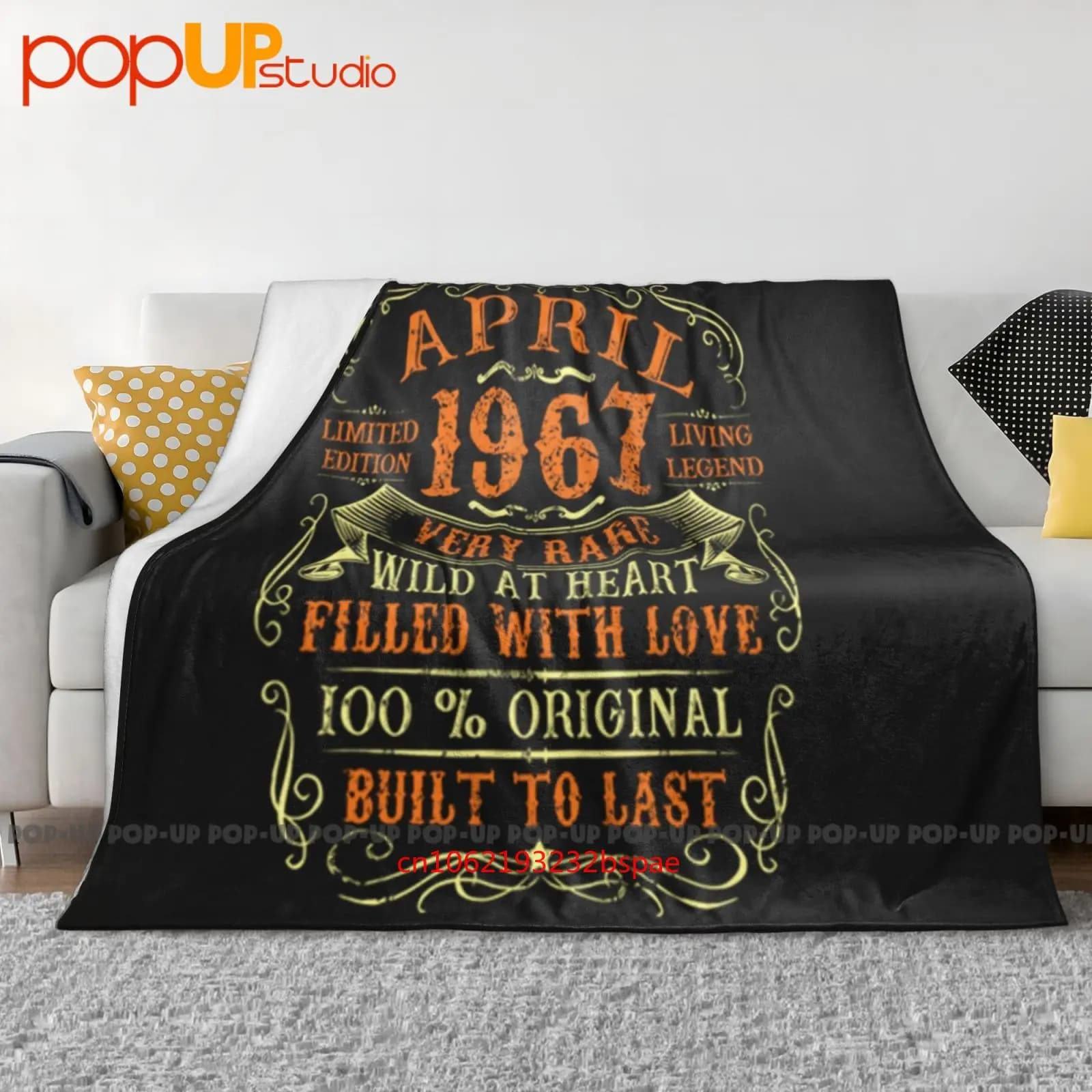 Aprile Vintage 1967 Compleanno limitato Coperta ultra morbida Trapunta Copridivano invernale Copriletto