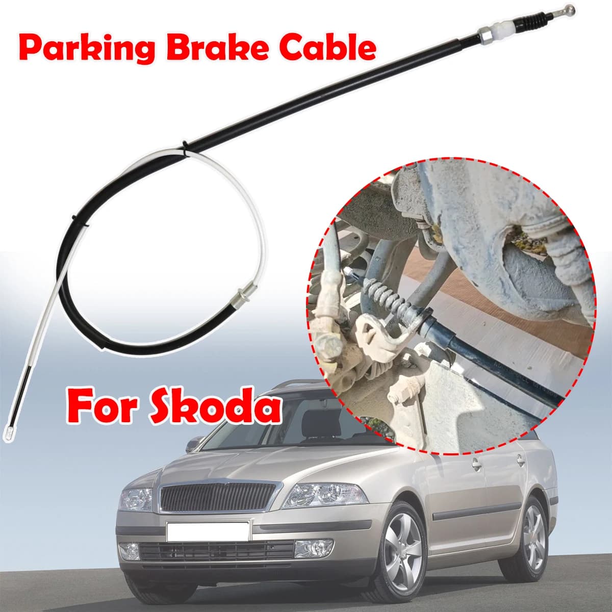 Rear Left Right Parking Brake Cables For Skoda Octavia II Yeti 5L Handbrake Stainless Anti Rust Direct Repair kit Bonus Zip Ties