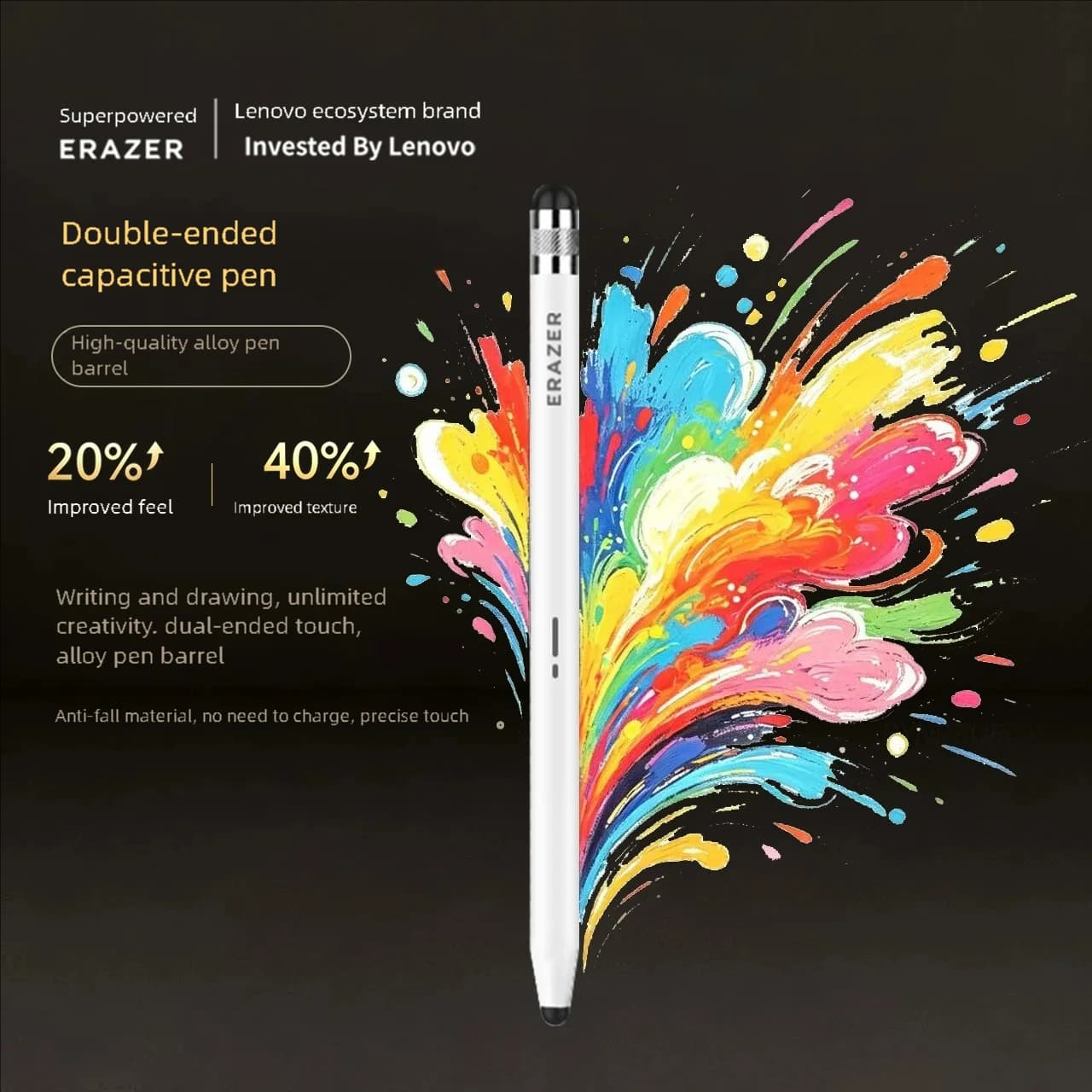 Lenovo ERAZER Stylus Touch Pen For Phones And Tablets Ipad Universal For Android IOS Writing And Drawing Dual-tips Stylus Pen