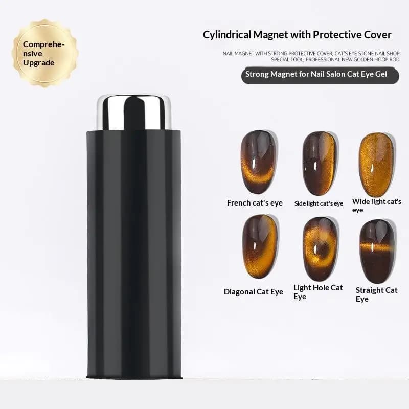 Penna Magnetica Multifunzionale a Doppia Punta per Unghie Effetto Occhio di Gatto, con Coperchio, per Smalto Gel - Strumento per Unghie