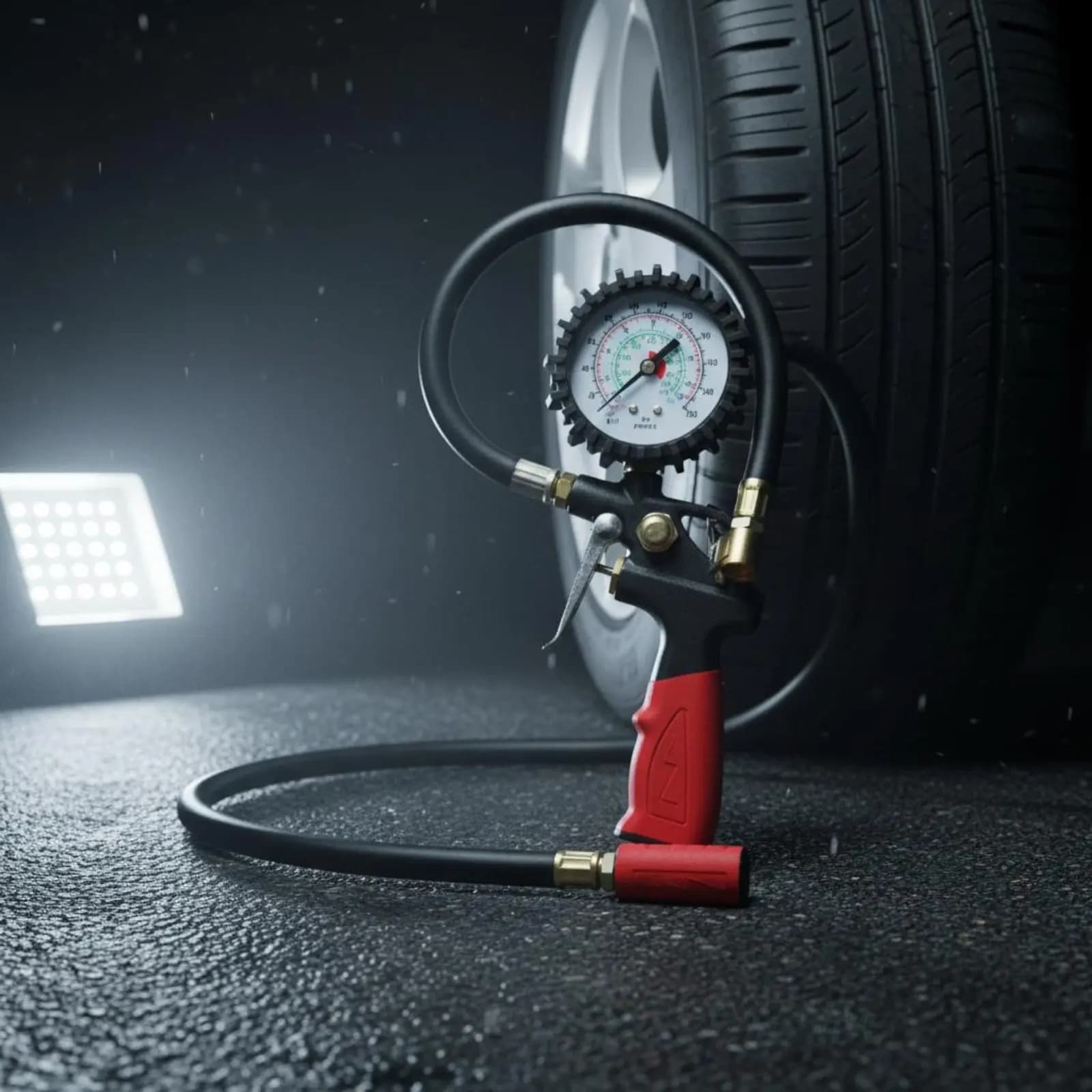 Manometro per Gonfiaggio Pneumatici, Robusto Strumento Analogico per Pressione Gomme, Utensile Automobilistico con Impugnatura Ergonomica, Facile da Usare per Meccanici