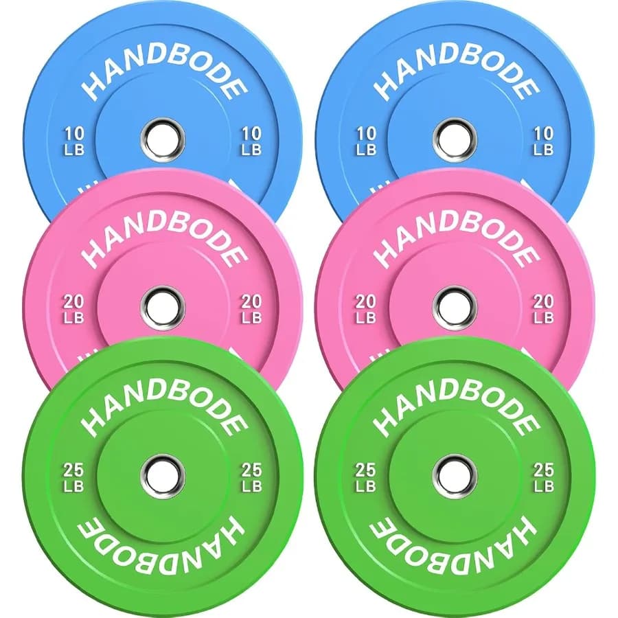 Set of weight plates for colorful bumpers Set of 2 inch weight plates 10/15/20/25/35/45/55 pounds Set of weight plates for home gym