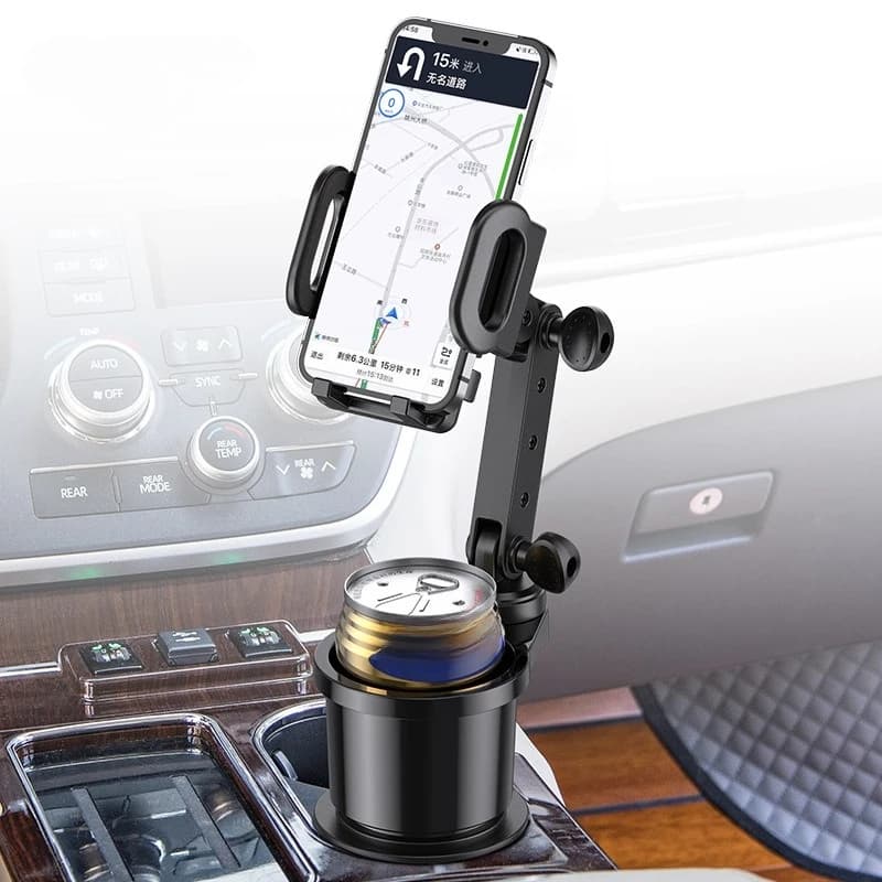 Espansore portabicchieri per auto con supporto per telefono cellulare Espansore portabicchieri con rotazione a 360 Supporto per smartphone Accessori interni auto