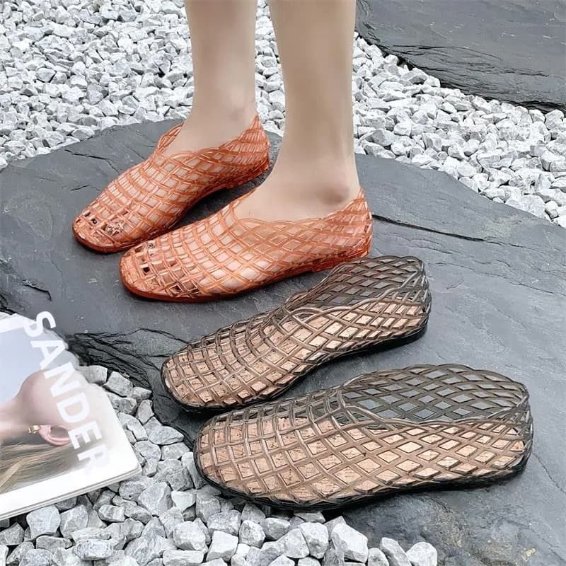 2026 Crystal Headed Sandals Women's Open-Toe Hollow out Breathable Slippers Fashionable Summer Outdoor Wear Home Use