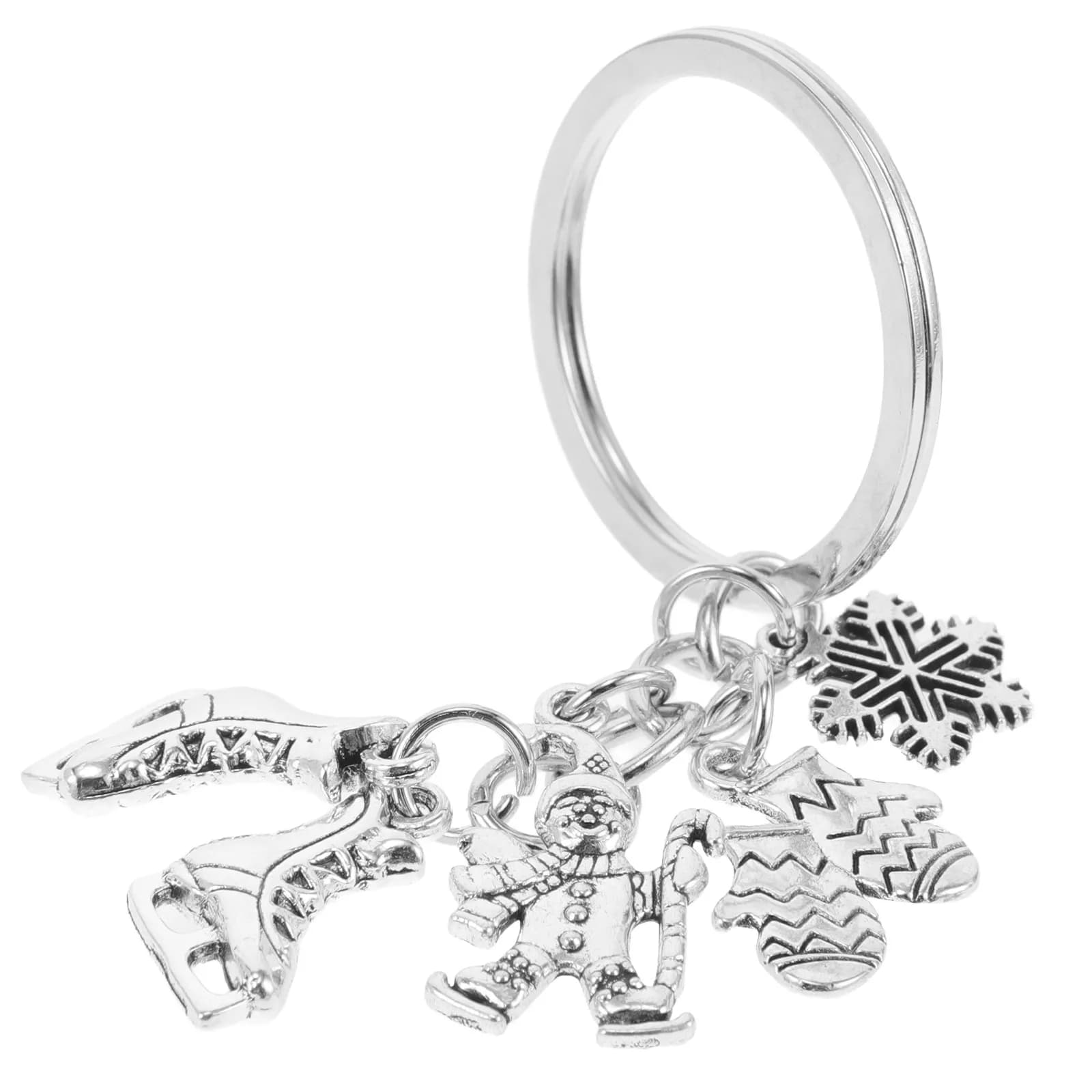 Portachiavi Pattinaggio in Lega di Zinco, Fiocco di Neve, Pattini, Guanti da Sci, Accessori Sport su Ghiaccio, Gadget per Feste, Portachiavi Balletto sul Ghiaccio