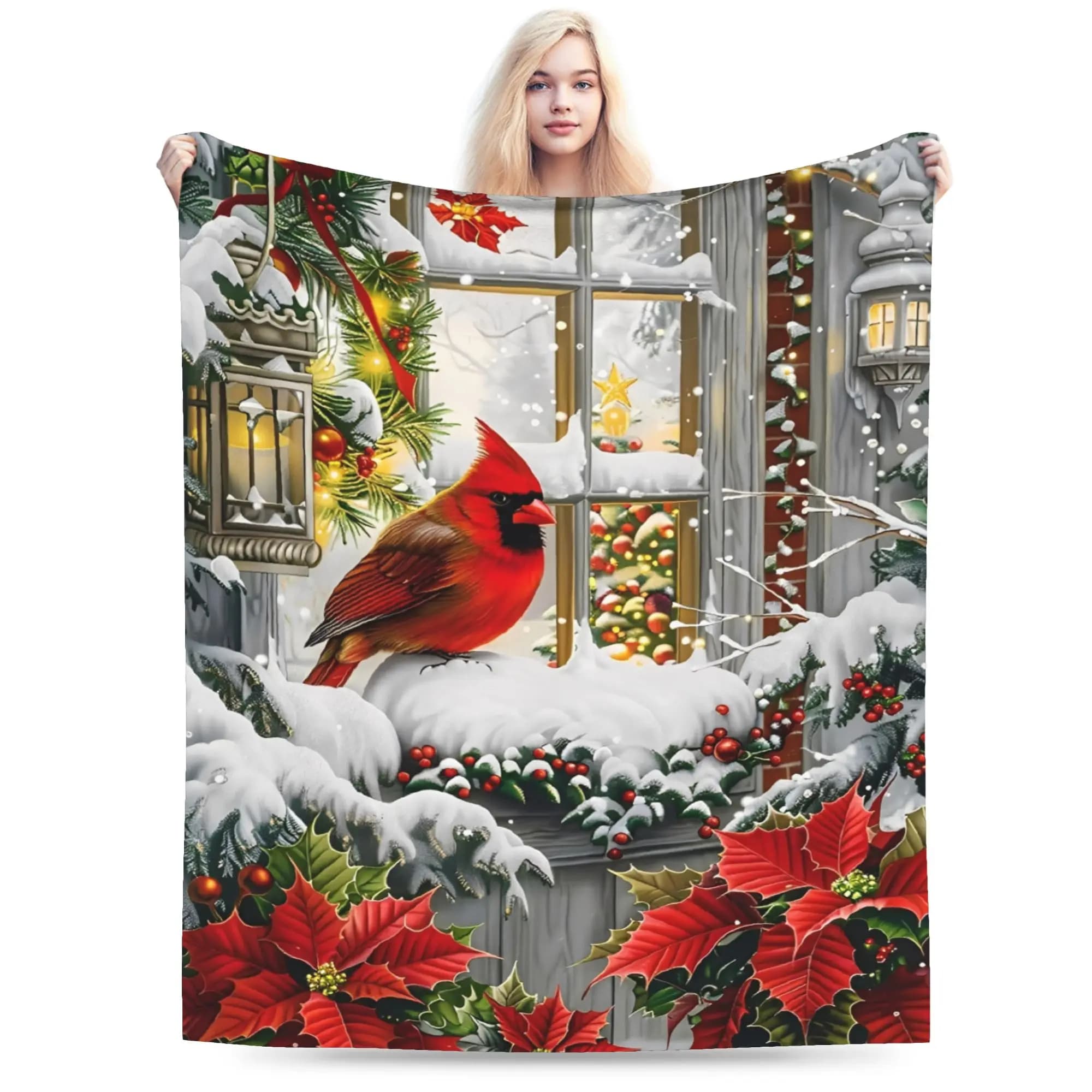 Christmas Blanket Warm Graphic Plush Throw Blanket For Couch Bed Camping Flannel Bedspread Bed Cover