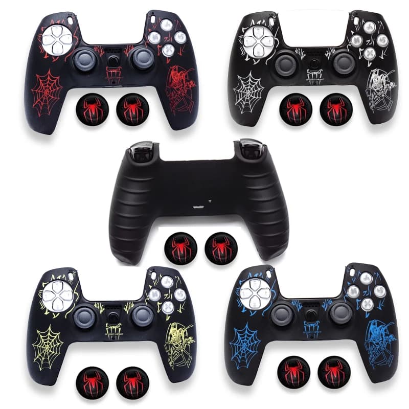 For PS5 Controller Skin Cover Gamepad Joystick Accessories Soft Silicone Cover Silicone Soft Laser Carving Control Case