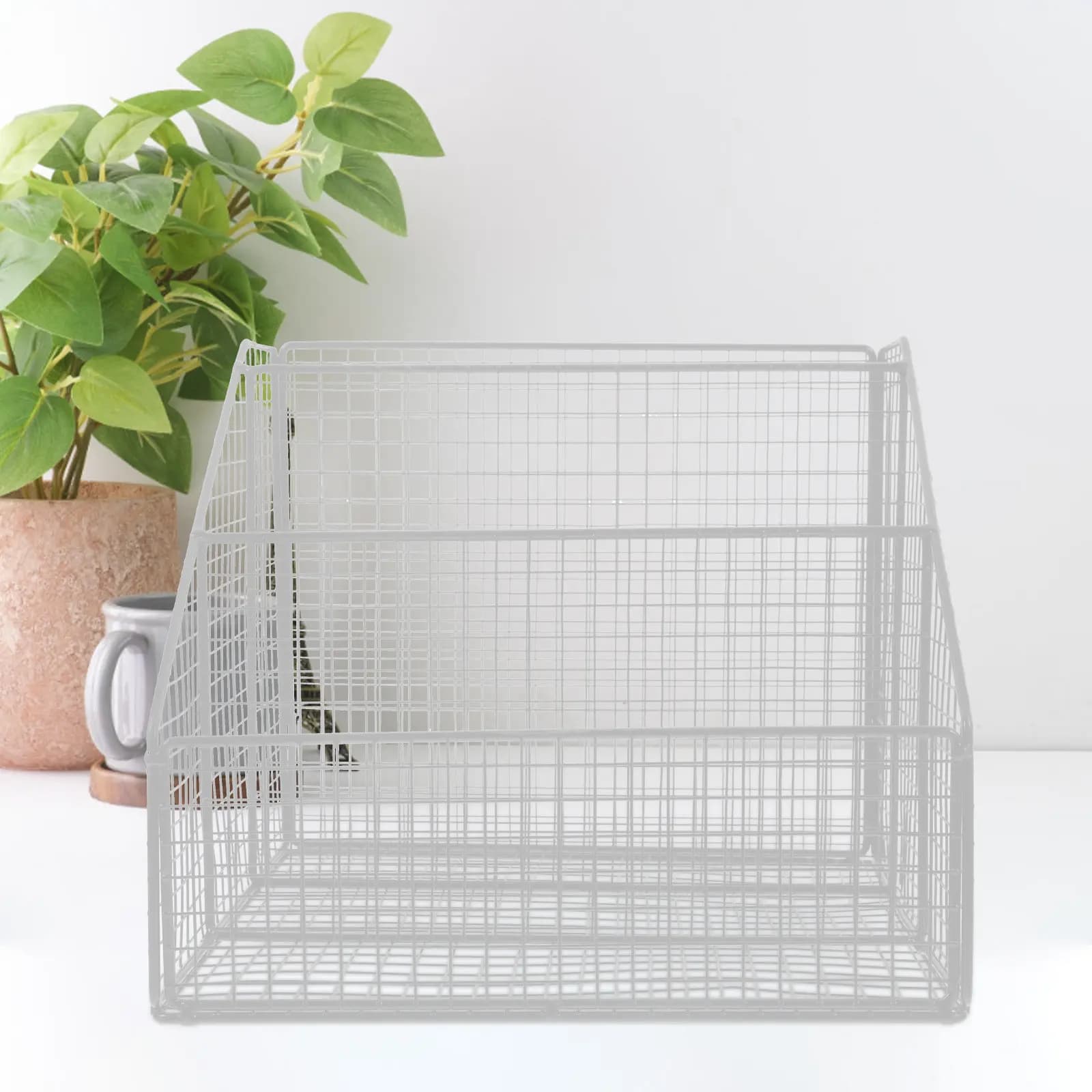 Modern Desktop Magazine Rack Iron Book Organizer for Desk Paper Files Cds Folders Tabletop Storage Shelf Office Home Use