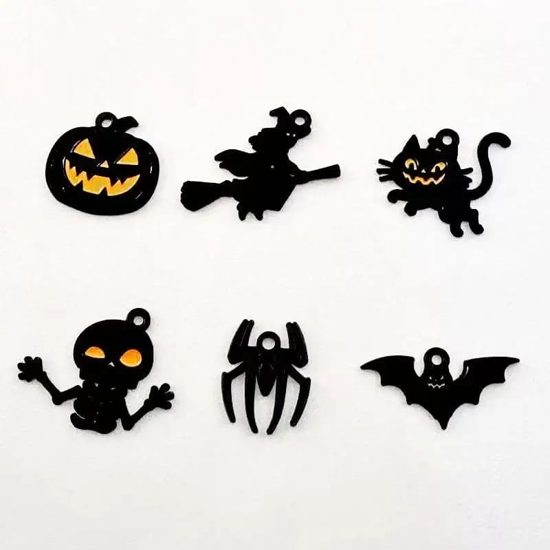 Orecchini a forma di pipistrello carino elfo nero di Halloween da 28 * 14 mm Orecchini a bottone dal design creativo semplice