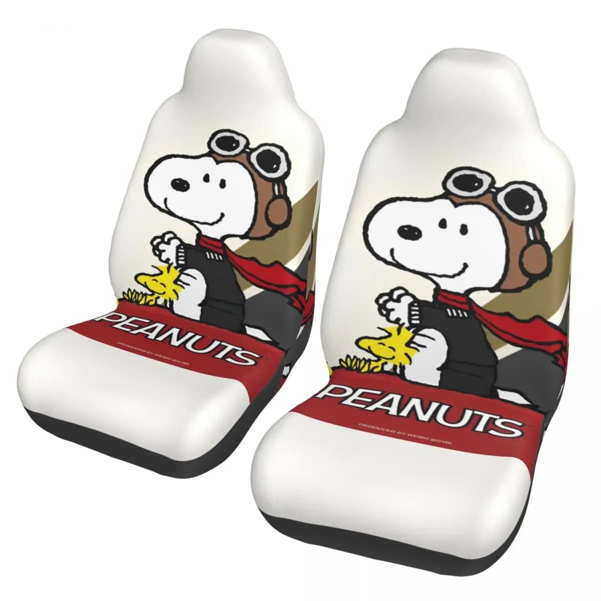 Coprisedili per auto con cani dei cartoni animati di Snoopy, per auto, SUV e camion, coprisedili universali per sedili anteriori, set da 2